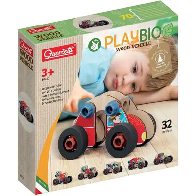 Set di Veicoli in Legno Playbio Quercetti - Giocattolo Educativo Set di Veicoli in Legno Playbio Quercetti - Giocattolo Educativo