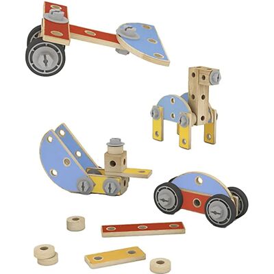 Eurekakids Set di Costruzione in Legno - Blu Eurekakids Set di Costruzione in Legno - Blu