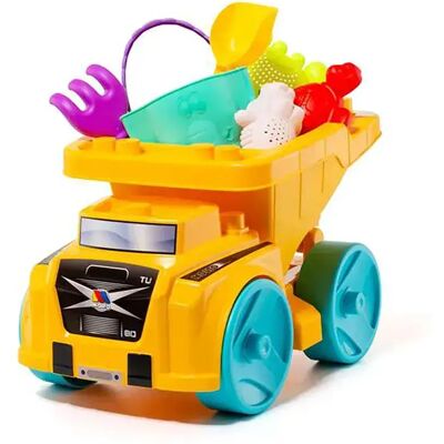 Molto Camion Ribaltabile Con Accessori Da Spiaggia Molto Camion Ribaltabile Con Accessori Da Spiaggia