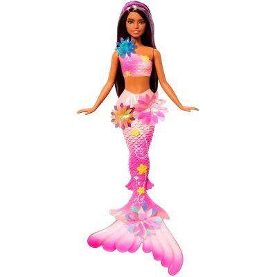 Mattel Bambola Bruna Fiori Di Sirena Barbie Mattel Bambola Bruna Fiori Di Sirena Barbie
