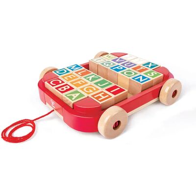 Hape Trascina Il Carrello Con Blocchi Impilabili Hape Trascina Il Carrello Con Blocchi Impilabili