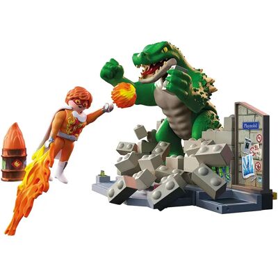 Playmobil Gioco Di Costruzione: L´eroe Combatte La Lucertola Gigante Playmobil Gioco Di Costruzione: L´eroe Combatte La Lucertola Gigante