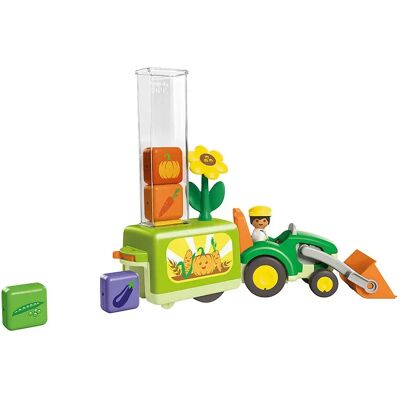 Playmobil Junior: Gioco Di Costruzione Trattore Con Seminatrice Con Funzione Di Carico E Scarico Playmobil Junior: Gioco Di Costruzione Trattore Con Seminatrice Con Funzione Di Carico E Scarico