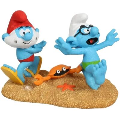 Diverse Figura Papa Smurf And Brainy On The Beach Diverse Figura Papa Smurf And Brainy On The Beach