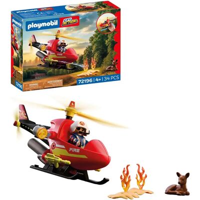 Playmobil Figura Firefighting Helicopter Multicolor One Size Playmobil Figura Firefighting Helicopter Multicolor One Size
