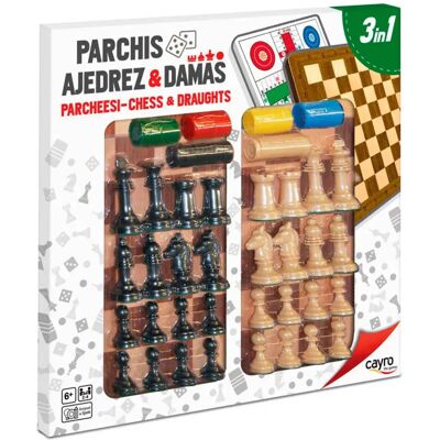 Cayro Parchís-scacchi-dame Con Accessori In Legno Gioco Da Tavolo 33x33 Cm Cayro Parchís-scacchi-dame Con Accessori In Legno Gioco Da Tavolo 33x33 Cm