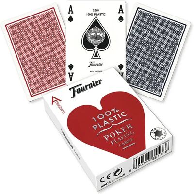 Fournier Mazzo di Carte Poker in Plastica Trasparente - Indici Standard 2500 Fournier Mazzo di Carte Poker in Plastica Trasparente - Indici Standard 2500