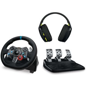 Logitech Volante da corsa con cuffie e pedaliera G29+G435 per PS4/PS5 Black Logitech Volante da corsa con cuffie e pedaliera G29+G435 per PS4/PS5 Black