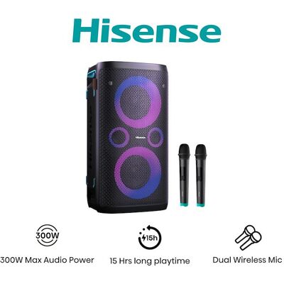 Hisense Speaker Party Storm 1 Audio Nero + 2 Microfoni Wireless Hisense Speaker Party Storm 1 Audio Nero + 2 Microfoni Wireless