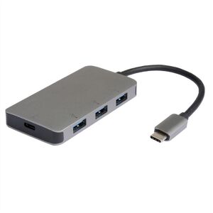 roline Hub 4 porte 5000 Mbit/s modello 14.02.5038 alluminio argento roline Hub 4 porte 5000 Mbit/s modello 14.02.5038 alluminio argento