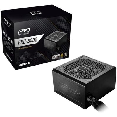 ASRock Fuente di Alimentazione PRO-850G 850W Certificazione 80 PLUS Gold ATX modulare ASRock Fuente di Alimentazione PRO-850G 850W Certificazione 80 PLUS Gold ATX modulare