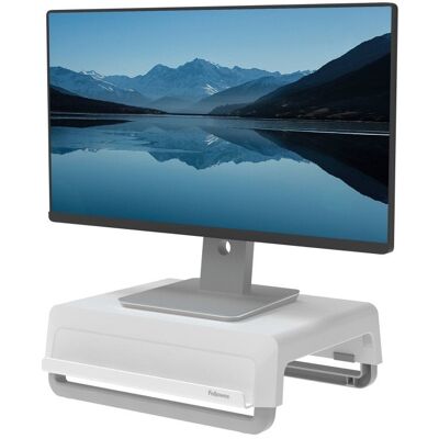 Fellowes 100016561 Breyta Supporto per monitor regolabile bianco, portata 15 kg, grigio ecologico/bianco Fellowes 100016561 Breyta Supporto per monitor regolabile bianco, portata 15 kg, grigio ecologico/bianco