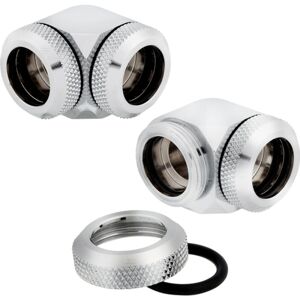 Corsair Racro 14 mm 90° Hydro X Series XF rigido, confezione da 2 unità, cromato Corsair Racro 14 mm 90° Hydro X Series XF rigido, confezione da 2 unità, cromato