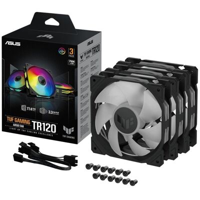 Asus TUF GAMING TR120 ARGB 3IN1 Black Case per computer Raffreddatore d'aria 12 cm Nero Asus TUF GAMING TR120 ARGB 3IN1 Black Case per computer Raffreddatore d'aria 12 cm Nero
