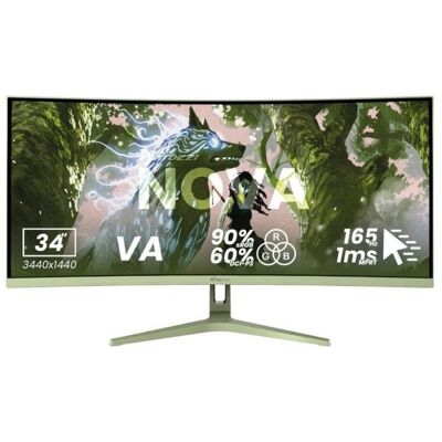 Arozzi Monitor PC Nova 34" UltraWide QHD 165Hz VA Curvo 1ms HDR Verde Arozzi Monitor PC Nova 34" UltraWide QHD 165Hz VA Curvo 1ms HDR Verde