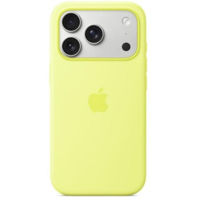Apple Custodia in silicone con MagSafe per iPhone 17 Pro Neon Yellow Apple Custodia in silicone con MagSafe per iPhone 17 Pro Neon Yellow