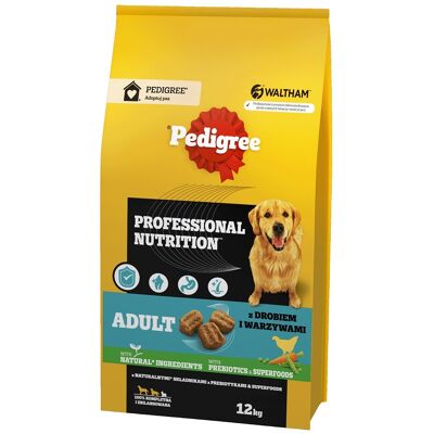 PEDIGREE Adult Professional Nutrition 12kg con pollame e verdure per cani di taglia grande e media PEDIGREE Adult Professional Nutrition 12kg con pollame e verdure per cani di taglia grande e media