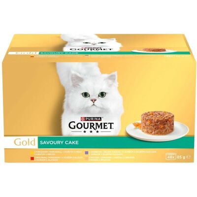 GOURMET Gold Savoury Cake 48x85g con pollo, manzo, agnello e tacchino, cibo umido per gatti GOURMET Gold Savoury Cake 48x85g con pollo, manzo, agnello e tacchino, cibo umido per gatti