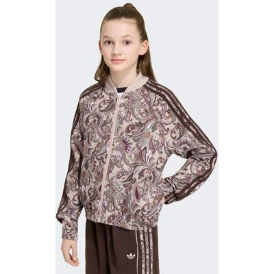 Adidas GIACCA DA ALLENAMENTO SST LOOSE CROPPED PAISLEY 7-8A Brown / Khaki Three Adidas GIACCA DA ALLENAMENTO SST LOOSE CROPPED PAISLEY 7-8A Brown / Khaki Three