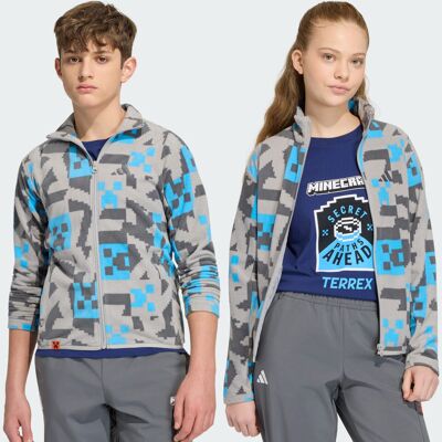 Adidas Giacca in tessuto felpato con zip integrale Minecraft Terrex CLIMAWARM 9-10A Mgh Solid Grey / Grey Five / Semi Blue Burst Adidas Giacca in tessuto felpato con zip integrale Minecraft Terrex CLIMAWARM 9-10A Mgh Solid Grey / Grey Five / Semi Blue Burst