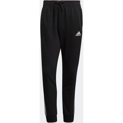 Adidas Pantaloni Essentials French Terry Tapered Cuff 3-Stripes S Black / White Adidas Pantaloni Essentials French Terry Tapered Cuff 3-Stripes S Black / White