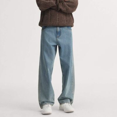 Adidas JEANS FIREBIRD ADICOLOR DENIM A VITA MEDIA E GAMBA DRITTA 40" Worn Blue Denim Adidas JEANS FIREBIRD ADICOLOR DENIM A VITA MEDIA E GAMBA DRITTA 40" Worn Blue Denim