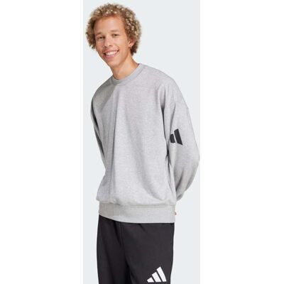 Adidas Felpa Essentials Loose Fit 3 Bar Logo L Medium Grey Heather / Black Adidas Felpa Essentials Loose Fit 3 Bar Logo L Medium Grey Heather / Black