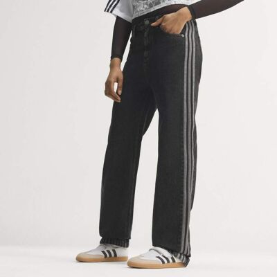 Adidas PANTALONI IN DENIM FIREBIRD MID RISE STRAIGHT 24-32 True Black Denim Adidas PANTALONI IN DENIM FIREBIRD MID RISE STRAIGHT 24-32 True Black Denim