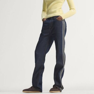 Adidas PANTALONI IN DENIM FIREBIRD MID RISE STRAIGHT 26-30 Indigo Denim Adidas PANTALONI IN DENIM FIREBIRD MID RISE STRAIGHT 26-30 Indigo Denim