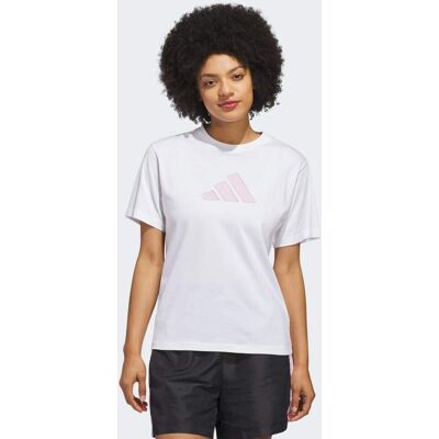 Adidas Maglietta GRAPHIC GINGHAM GRANDE LOGO TEXTURIZZATA L White Adidas Maglietta GRAPHIC GINGHAM GRANDE LOGO TEXTURIZZATA L White