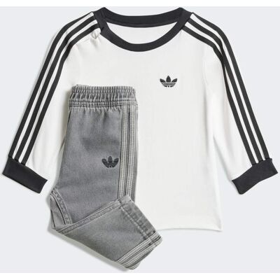 Adidas Completo denim long sleeve tee kids 6-9M White / Black Adidas Completo denim long sleeve tee kids 6-9M White / Black