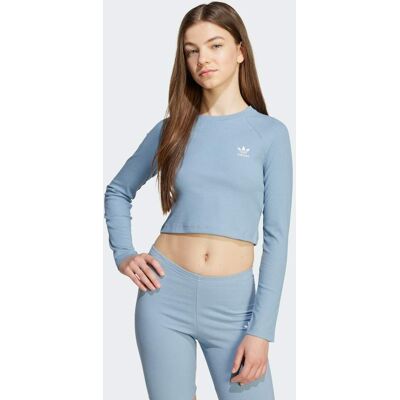 Adidas Maglia a maniche lunghe Kids con lavorazione a coste e taglio corto 9-10A Tactile Blue / White Adidas Maglia a maniche lunghe Kids con lavorazione a coste e taglio corto 9-10A Tactile Blue / White