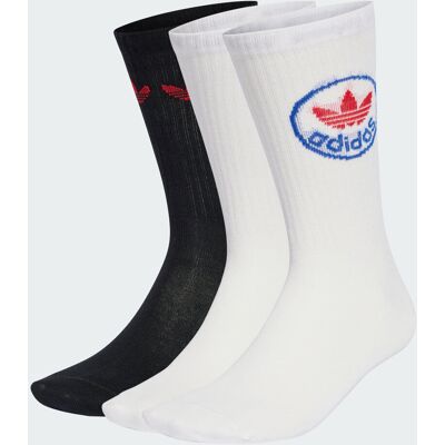Adidas Calzini Trefoils Crew 3 Paia 37-39 White / Better Scarlet / Black / White Adidas Calzini Trefoils Crew 3 Paia 37-39 White / Better Scarlet / Black / White