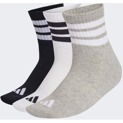 Adidas CALZINI SPORTIVI IMBOTTITI A TRE STRISCE, ALTA CAVIGLIA, CONFEZIONE DA 3 PAIA 43-45 Medium Grey Heather / White / Black Adidas CALZINI SPORTIVI IMBOTTITI A TRE STRISCE, ALTA CAVIGLIA, CONFEZIONE DA 3 PAIA 43-45 Medium Grey Heather / White / Black