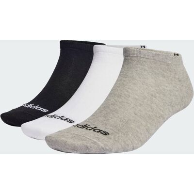Adidas Calze sottili a taglio basso lineari 3 paia 37-39 Medium Grey Heather / White / Black Adidas Calze sottili a taglio basso lineari 3 paia 37-39 Medium Grey Heather / White / Black