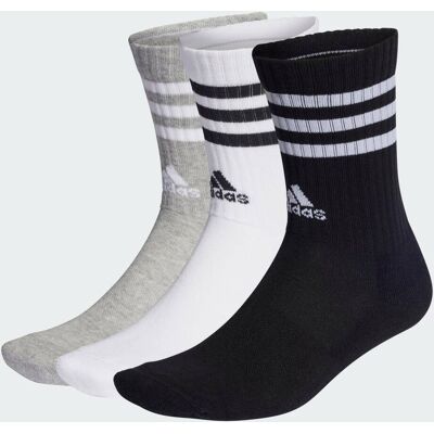 Adidas Calze 3-Stripes Cushioned (3 paia) 46-48 Medium Grey Heather / White / Black / White Adidas Calze 3-Stripes Cushioned (3 paia) 46-48 Medium Grey Heather / White / Black / White