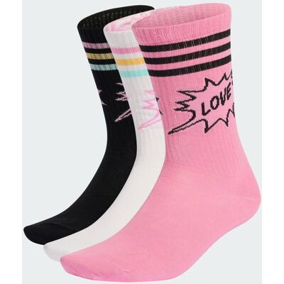 Adidas CALZETTONI LOVE UNITES 3 PAIA 40-42 White / Black / St Tropic Bloom Adidas CALZETTONI LOVE UNITES 3 PAIA 40-42 White / Black / St Tropic Bloom