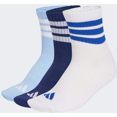 Adidas CALZINI SPORTIVI IMBOTTITI A TRE STRISCE, ALTA CAVIGLIA, CONFEZIONE DA 3 PAIA 49-51 Dark Blue / White / Glow Blue Adidas CALZINI SPORTIVI IMBOTTITI A TRE STRISCE, ALTA CAVIGLIA, CONFEZIONE DA 3 PAIA 49-51 Dark Blue / White / Glow Blue