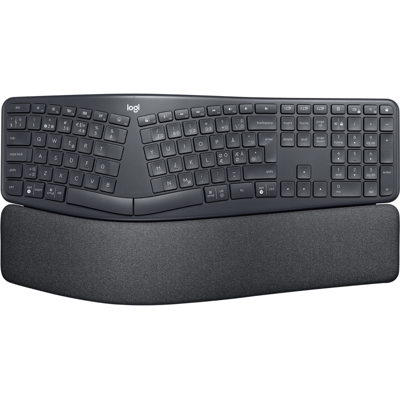 Tastiera ergonomica wireless Logitech ERGO K860 per i professionisti in grafite, Danese/Norvegese/Svedese/Finlandese (QWERTY) Tastiera ergonomica wireless Logitech ERGO K860 per i professionisti in grafite, Danese/Norvegese/Svedese/Finlandese (QWERTY)