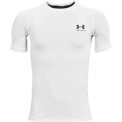 Under Armour Maglietta A Maniche Corte Heatgear White / Black 12-14 Anni Under Armour Maglietta A Maniche Corte Heatgear White / Black 12-14 Anni