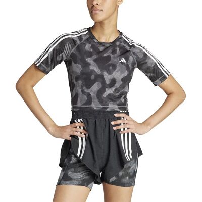 T-shirt con stampa su tutta la superficie adidas Own The Run 3-Stripes - Donna - Grigio T-shirt con stampa su tutta la superficie adidas Own The Run 3-Stripes - Donna - Grigio
