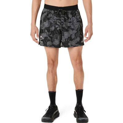Asics Pantaloni Corti Fujitrail All Over Printed 5in Performance Black / Carbon / Cream 2XL Asics Pantaloni Corti Fujitrail All Over Printed 5in Performance Black / Carbon / Cream 2XL
