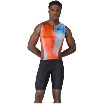 Castelli Triathlon Senza Maniche Free Sanremo 3 Red Paprika / Blue Winter / Black L Castelli Triathlon Senza Maniche Free Sanremo 3 Red Paprika / Blue Winter / Black L