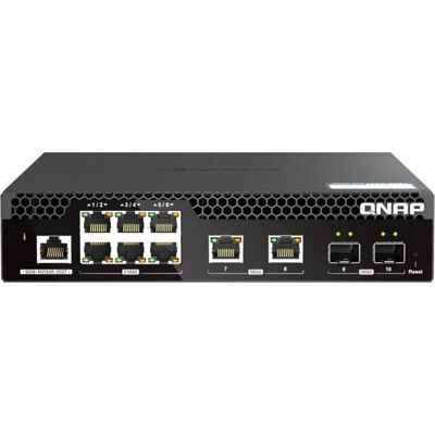 Qnap qsw-m2106r-2s2t 6 port 2.5gbps, 2 port 10gbps sfp+, 2 ports 10... Qnap qsw-m2106r-2s2t 6 port 2.5gbps, 2 port 10gbps sfp+, 2 ports 10...