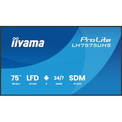 IIYAMA prolite lh7575uhs-b2ag display per segnaletica digitale 4k d... IIYAMA prolite lh7575uhs-b2ag display per segnaletica digitale 4k d...