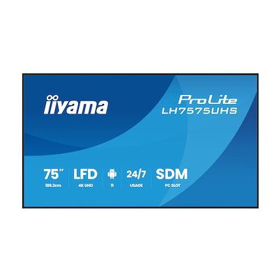 IIYAMA prolite lh7575uhs-b2ag display per segnaletica digitale 4k d... IIYAMA prolite lh7575uhs-b2ag display per segnaletica digitale 4k d...