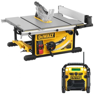 Set da tavolo dewalt dwe7492 250 mm + radio compatta dcr020 Set da tavolo dewalt dwe7492 250 mm + radio compatta dcr020