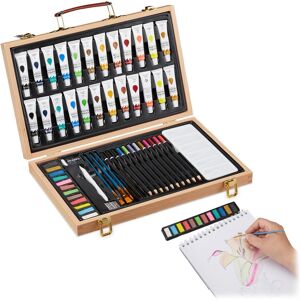 Relaxdays Valigetta con kit da pittura e disegno Relaxdays Valigetta con kit da pittura e disegno
