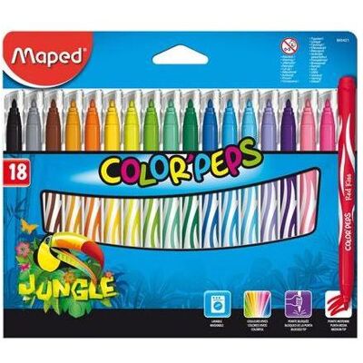 Maped, Pastelli, Penna in fibra Jungle 18s (18x) Maped, Pastelli, Penna in fibra Jungle 18s (18x)