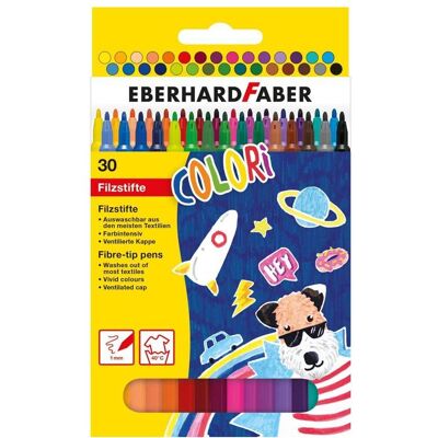 EberhardFaber, Pastelli, Penne sottili con punta in fibra, scatola di cartone da 30 pezzi (30x) EberhardFaber, Pastelli, Penne sottili con punta in fibra, scatola di cartone da 30 pezzi (30x)
